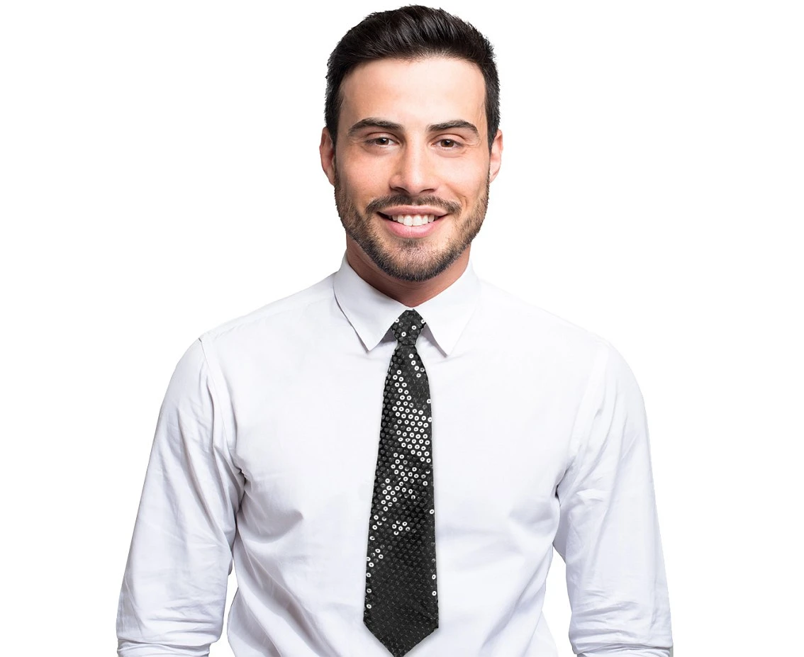 Sequin tie, black EOL