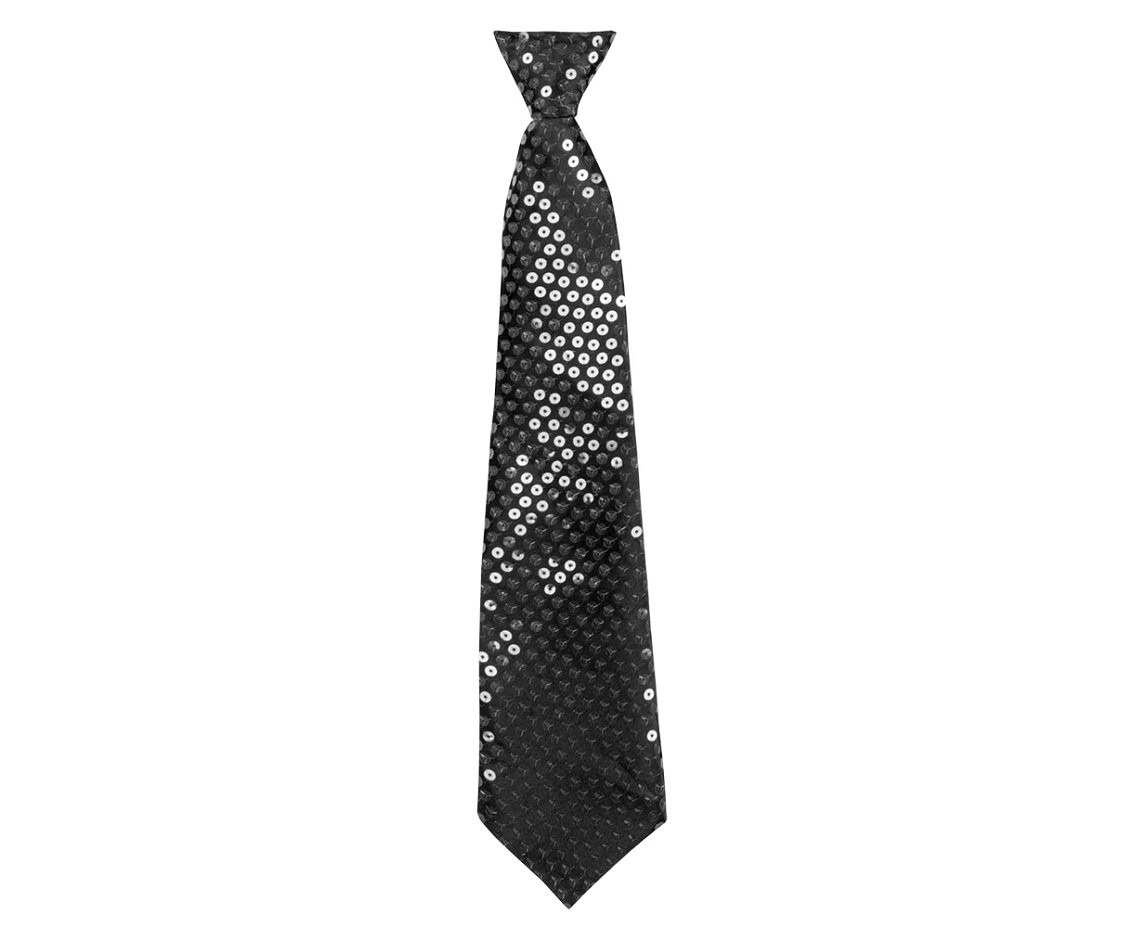 Sequin tie, black EOL