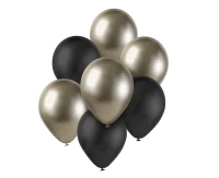 Balloon bouquet B&C, prosecco-black / 7 pcs