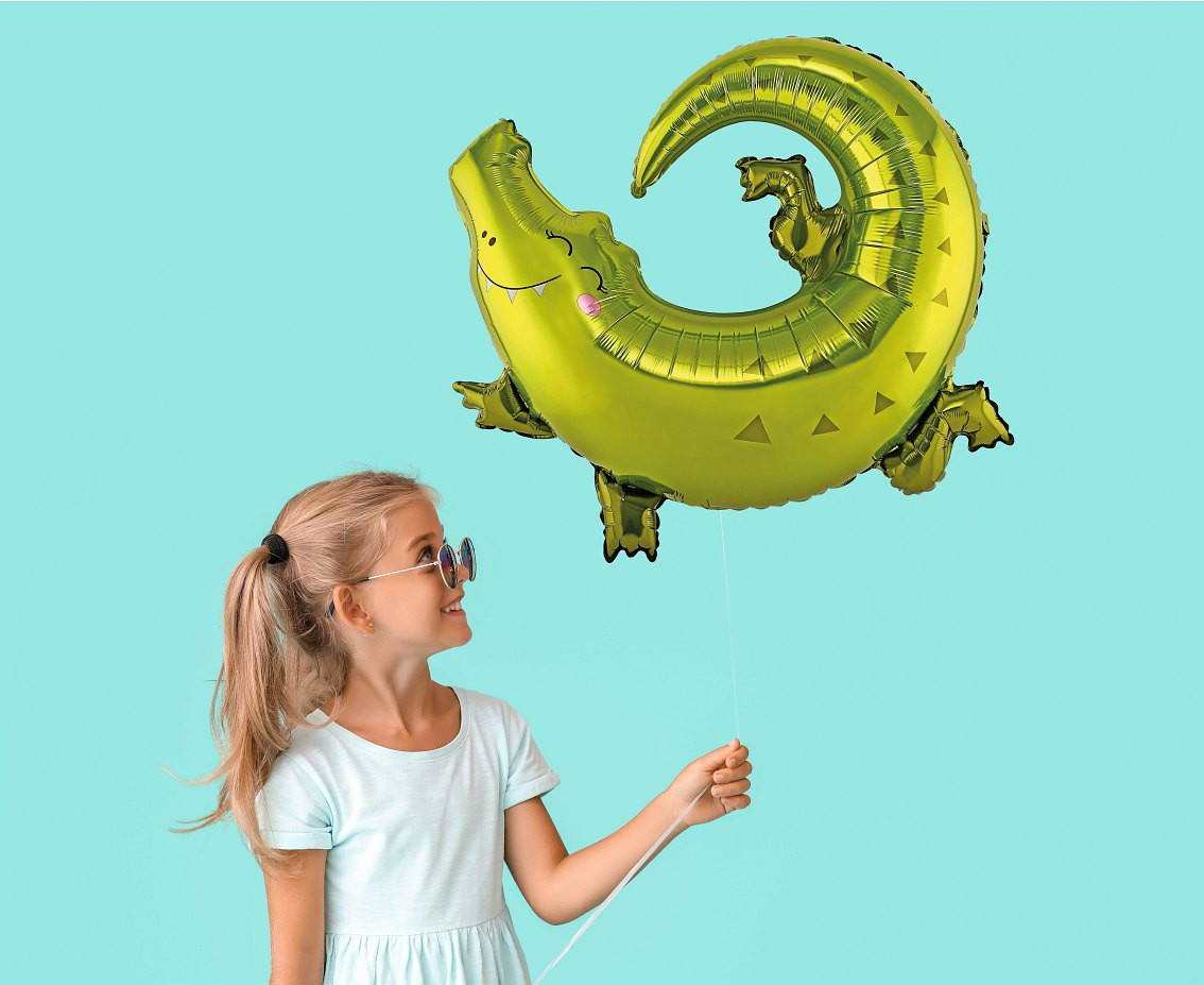Foil balloon Crocodile, 80x71 cm EOL