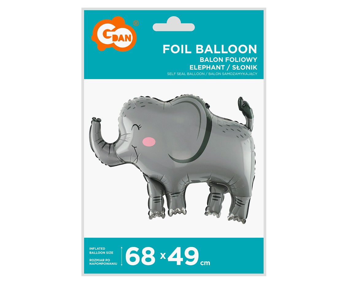 Foil balloon Elephant, 68x49 cm EOL