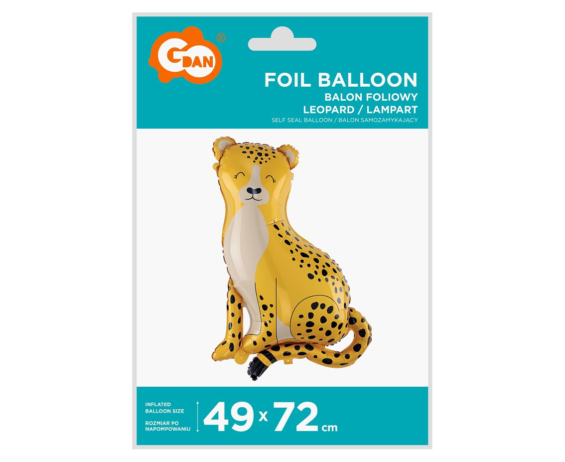 Foil balloon Leopard, 49x72 cm EOL