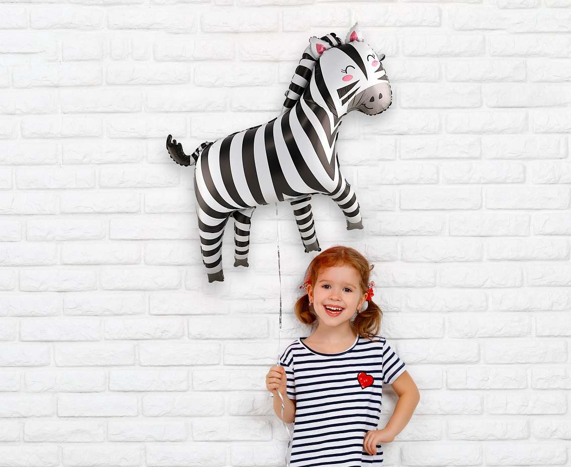 Foil balloon Zebra, 80x78 cm EOL
