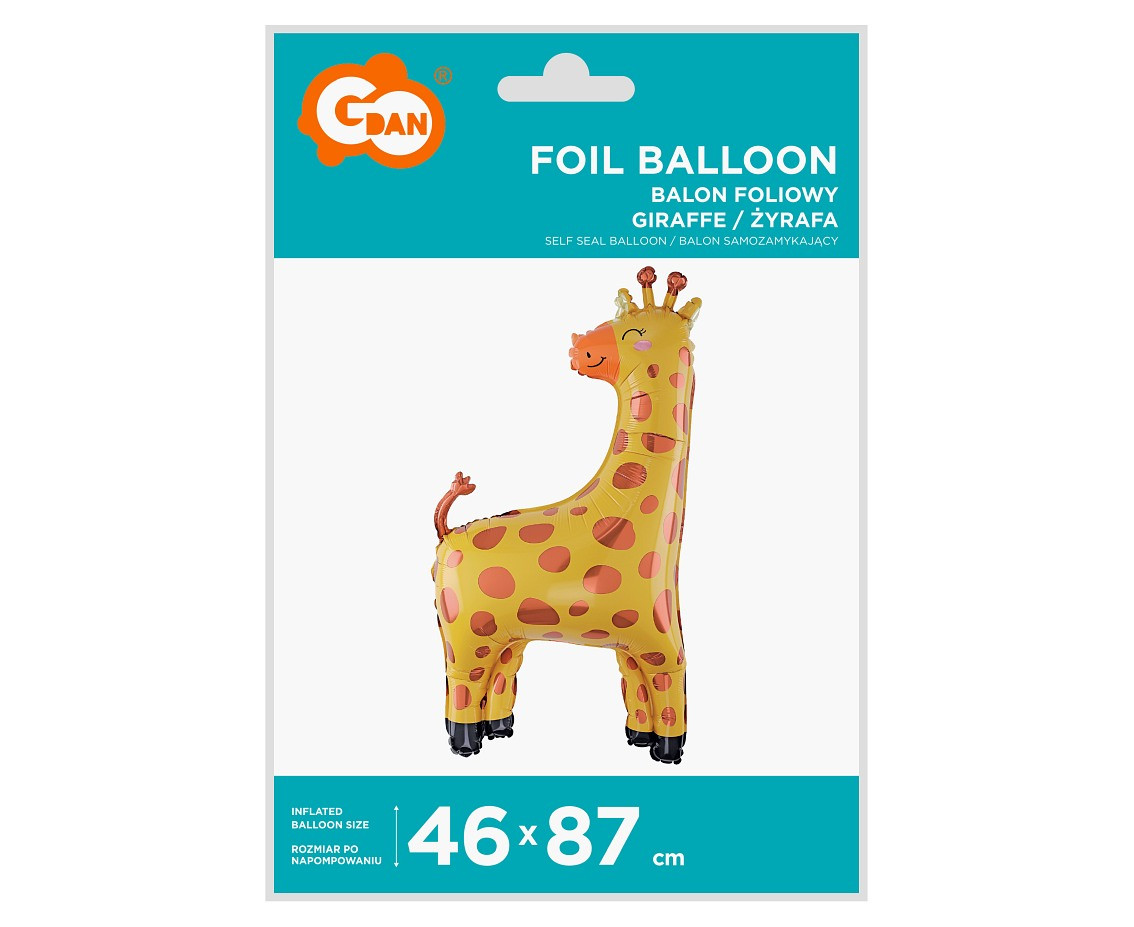 Foil balloon Giraffe, 46x87 cm