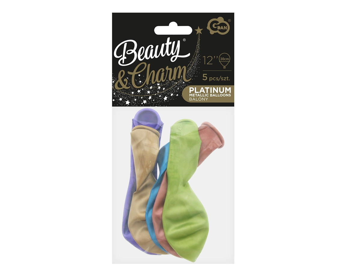 Balloons B&C 10", platinum mix, 5pcs