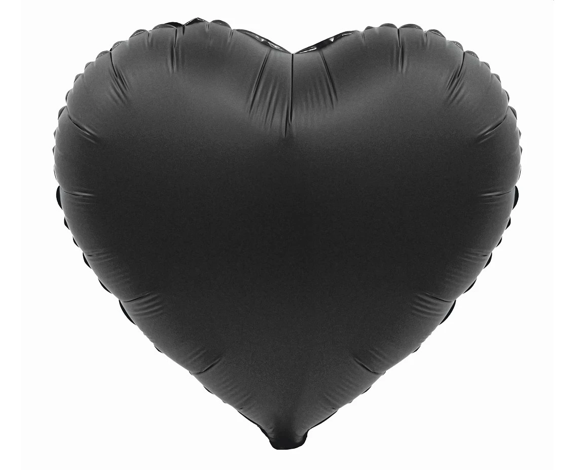 Foil balloon B&C "Heart", black matt, 18" EOL