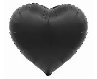 Foil balloon B&C "Heart", black matt, 18" EOL