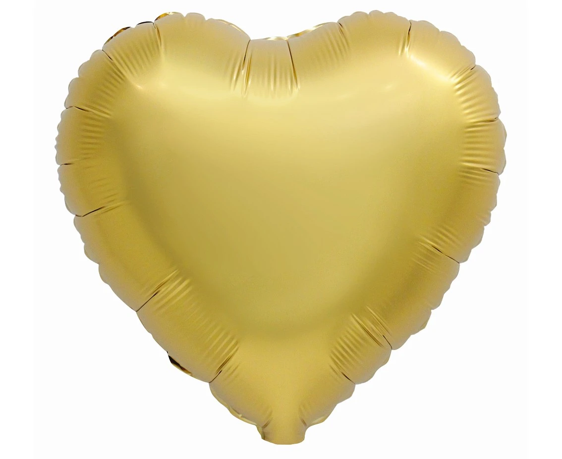 Foil balloon B&C "Heart", antique gold matt, 18"