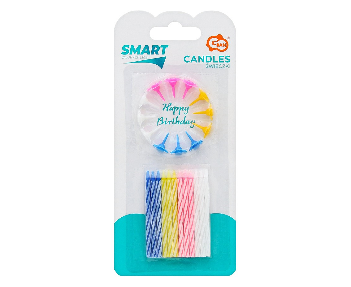 Birthday candles - 6 cm, 24/12 pcs. (display)