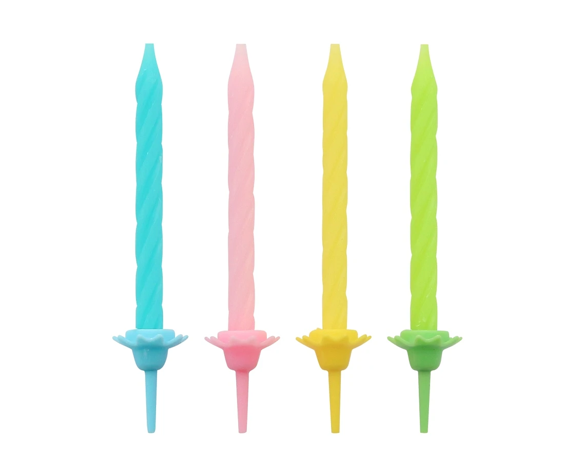 Birthday candles - 4 colours, 6 cm, 24/12 pcs. (display)