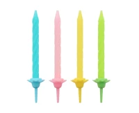 Birthday candles - 4 colours, 6 cm, 24/12 pcs. (display)