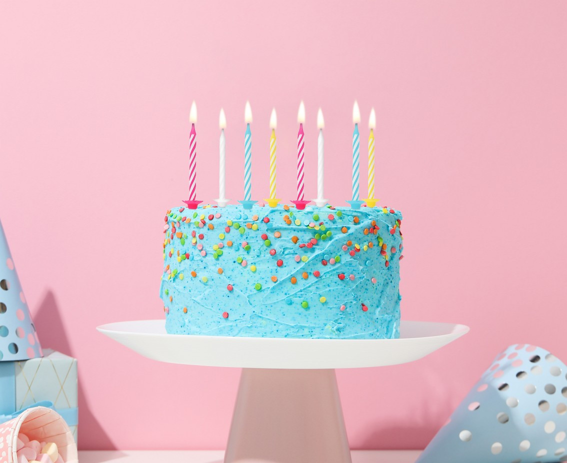 Birthday candles - 4 spiral colours, 6 cm, 24/12 pcs.