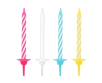 Birthday candles - 4 spiral colours, 6 cm, 24/12 pcs.