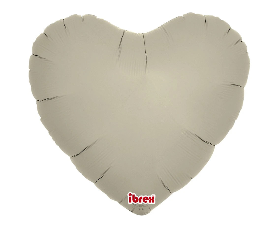 Foil balloon Ibrex Hel, heart 14", Sand Gray, 5 pcs.