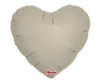 Foil balloon Ibrex Hel, heart 14", Sand Gray, 5 pcs.