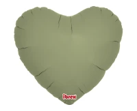 Foil balloon Ibrex Hel, heart 14", Sage Green, 5 pcs.