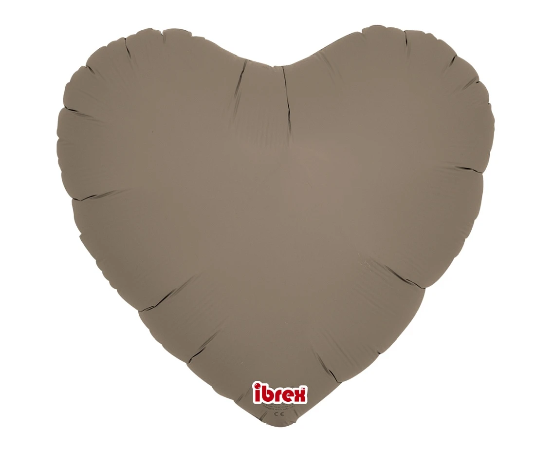 Foil balloon Ibrex Hel, heart 14", Taupe, 5 pcs.