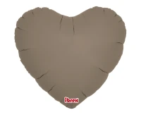 Foil balloon Ibrex Hel, heart 14", Taupe, 5 pcs.