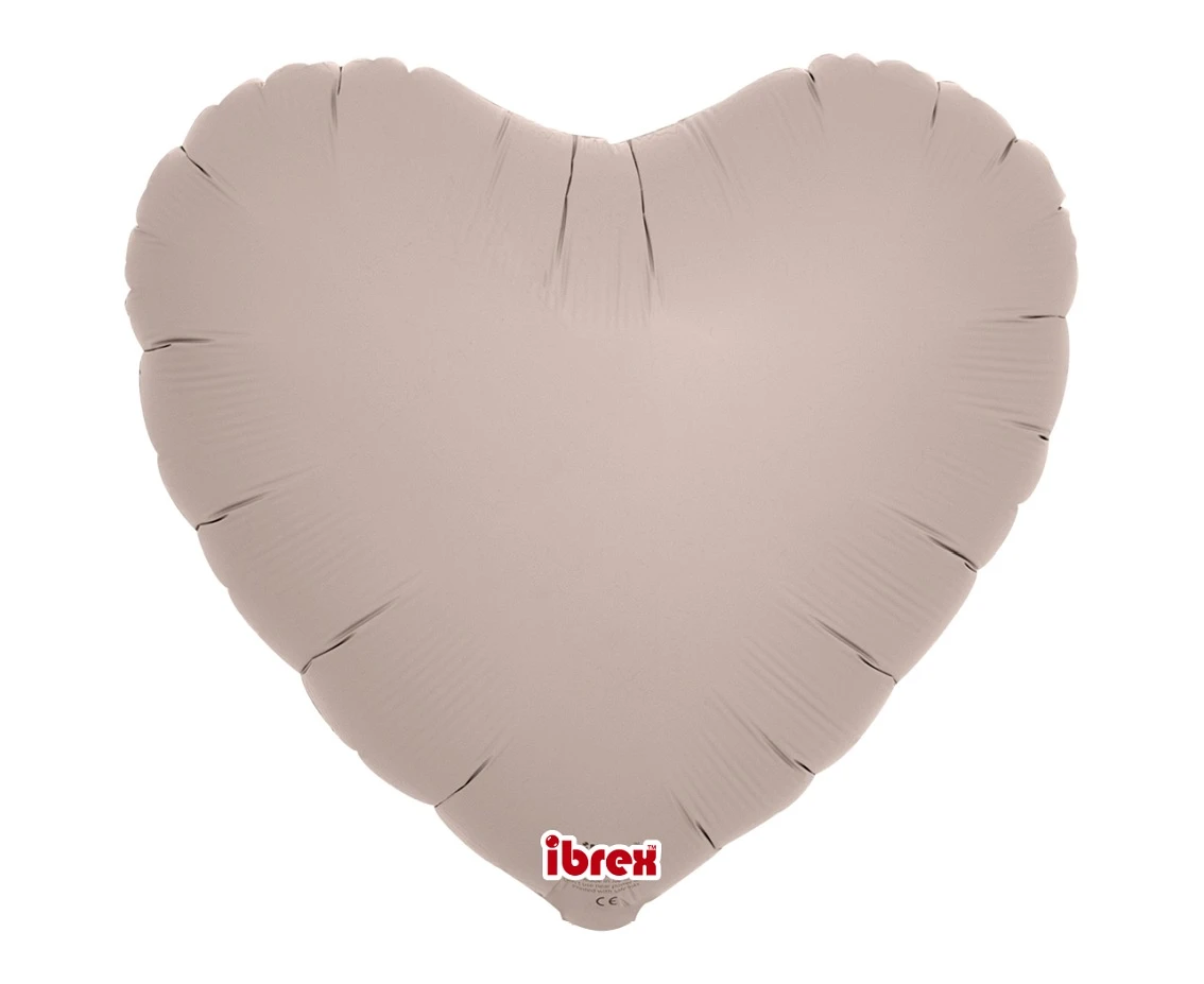Foil balloon Ibrex Hel, heart 14", Warm Gray, 5 pcs.