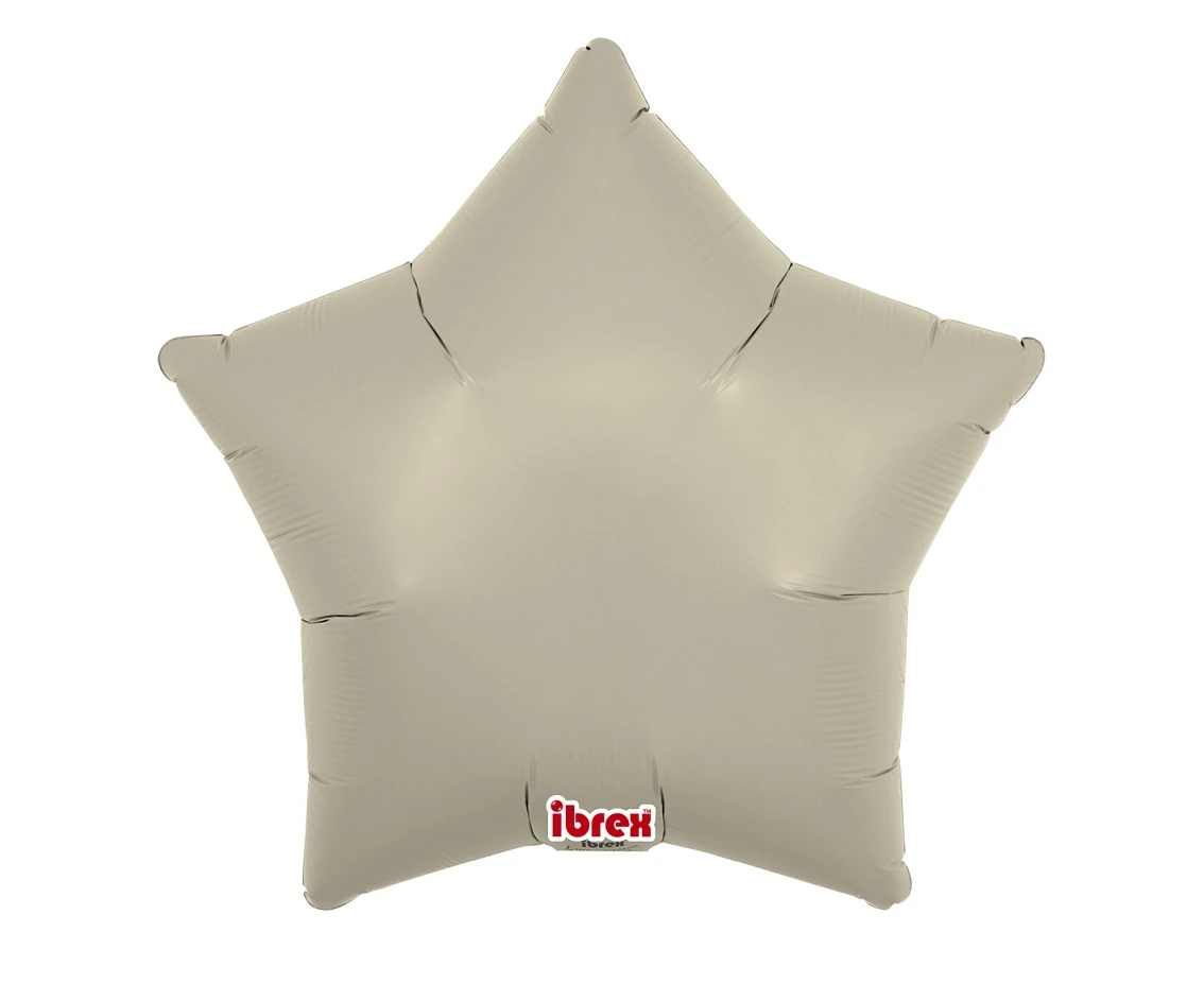 Foil balloon Ibrex Hel, star 15", Sand Gray, 5 pcs.