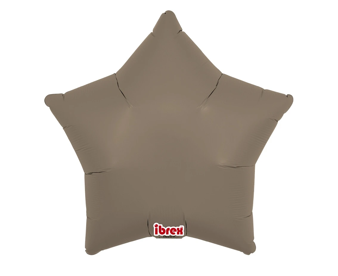Foil balloon Ibrex Hel, star 15", Taupe, 5 pcs.