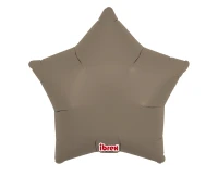 Foil balloon Ibrex Hel, star 15", Taupe, 5 pcs.