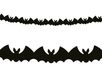 Bat paper garland, black, 10.5x25x300 cm