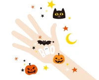 "Halloween" washable tattoo set, 12x7,5 cm / 5 sheets