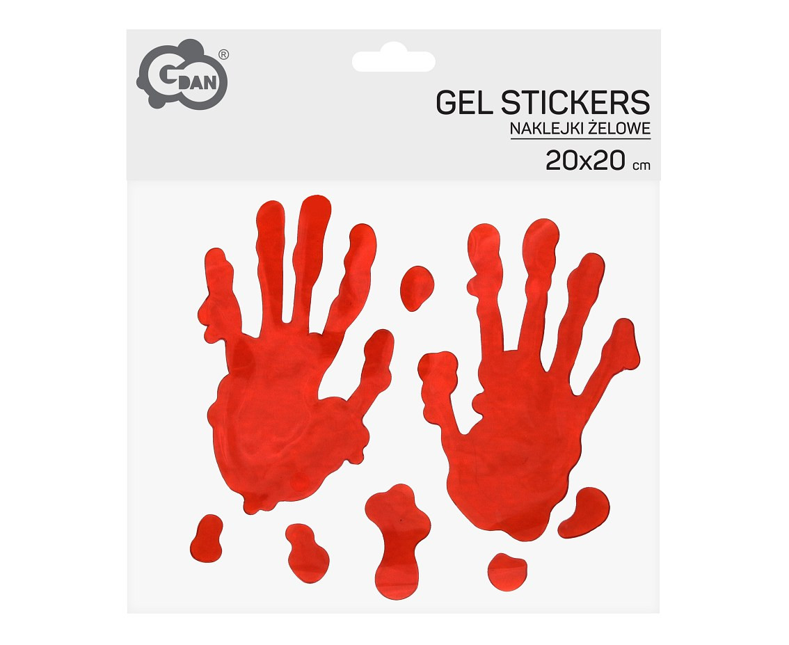 Gel stickers "Bloody hands", 20x20 cm / 1 sheet