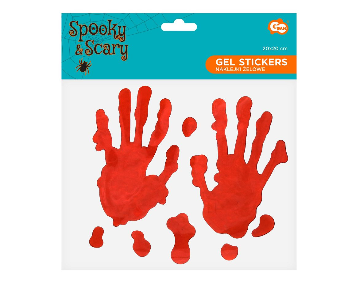 Gel stickers "Bloody hands", 20x20 cm / 1 sheet