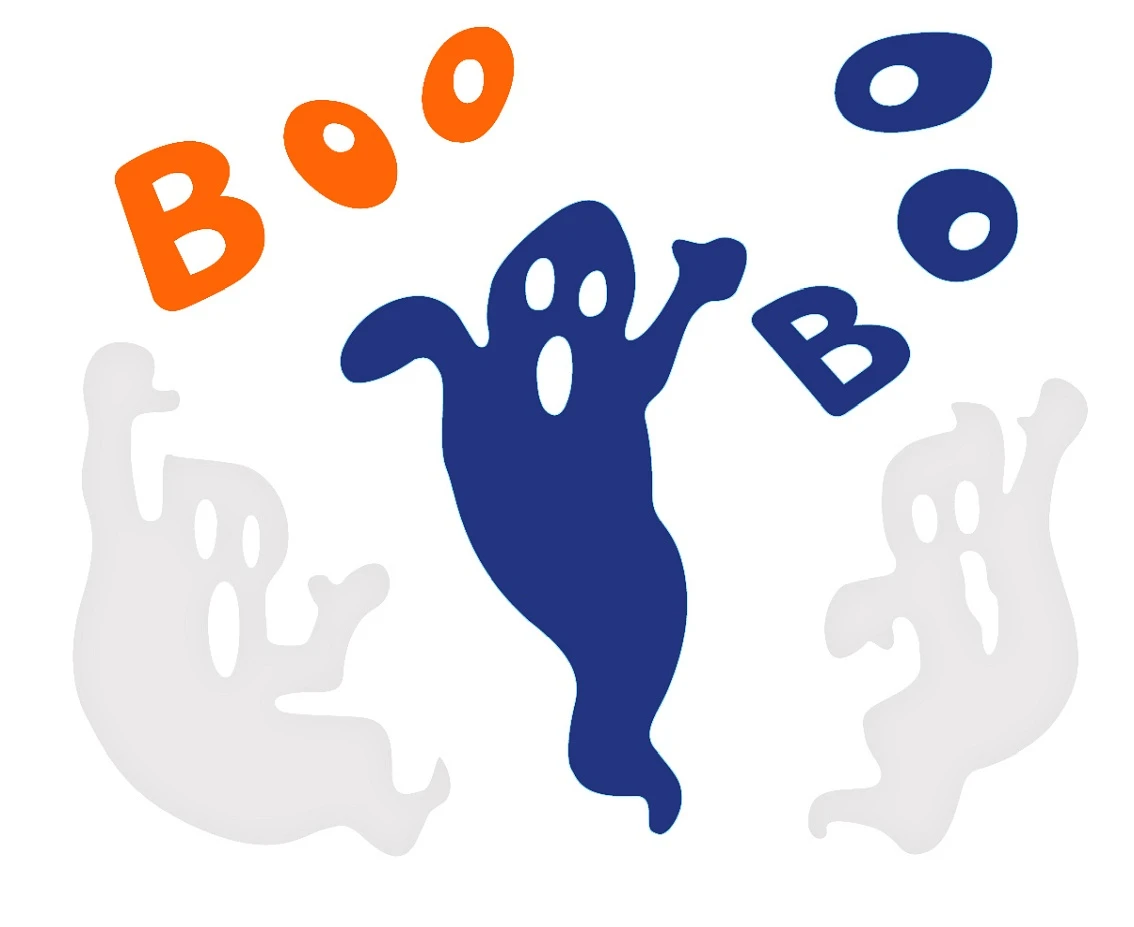 Gel stickers "Ghosts - BOO", 20x20 cm / 1 sheet
