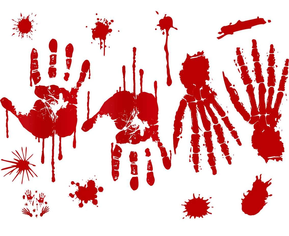 Stickers "Bloody traces", 30x45 cm / 1 sheet