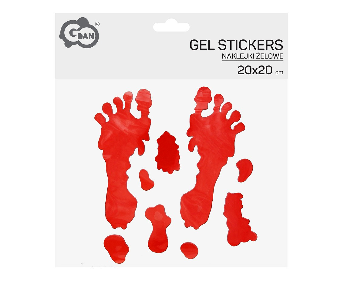 Gel stickers "Bloody feet", 20x20 cm / 1 sheet