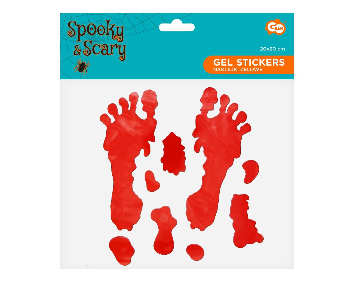 Gel stickers "Bloody feet", 20x20 cm / 1 sheet