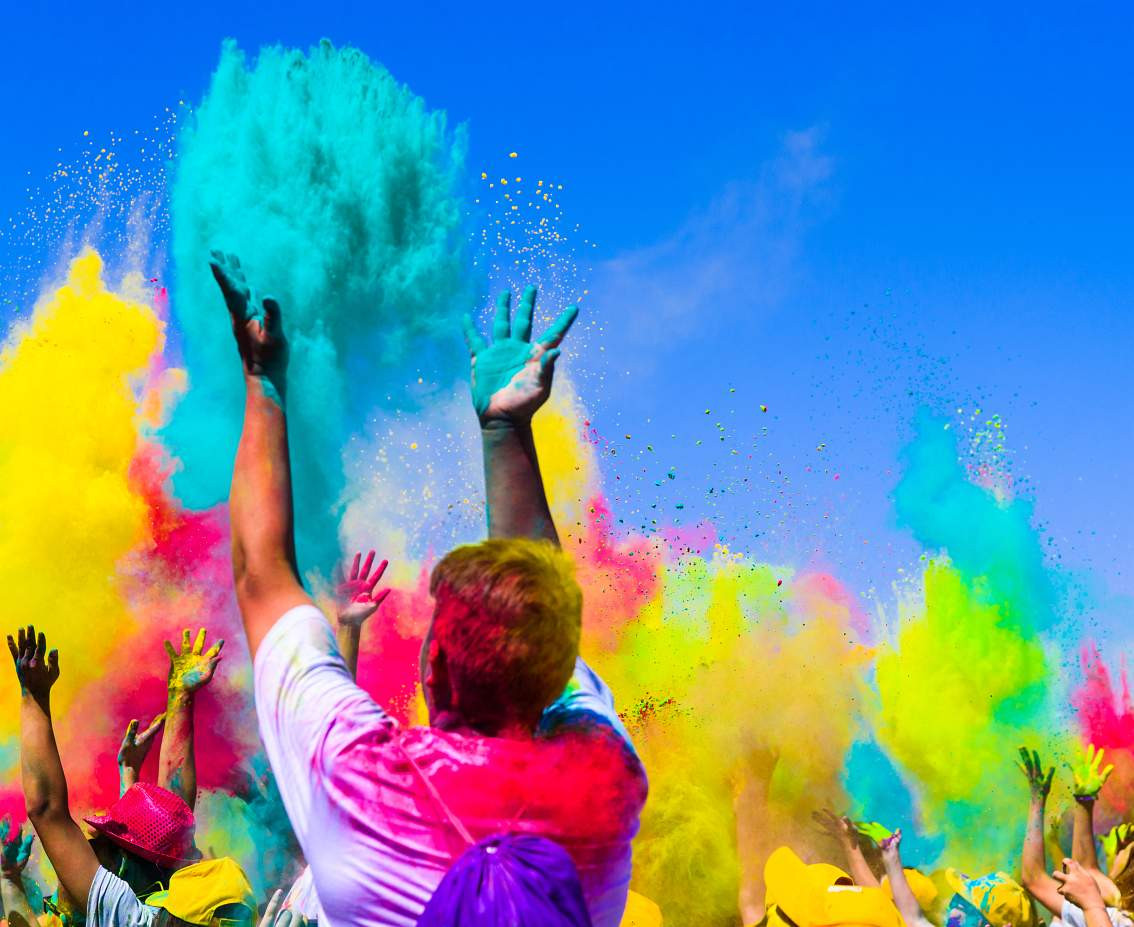 Holi color powder, yellow, 70 g