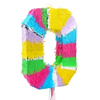 Pinata digit "0", pastel, size 50x35x7.5 cm
