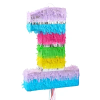 Pinata digit "1", pastel, size 50x35x7.5 cm