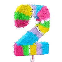 Pinata digit "2", pastel, size 50x35x7.5 cm