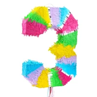 Pinata digit "3", pastel, size 50x35x7.5 cm
