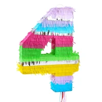 Pinata digit "4", pastel, size 50x35x7.5 cm