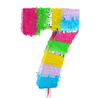 Pinata digit "7", pastel, size 50x35x7.5 cm