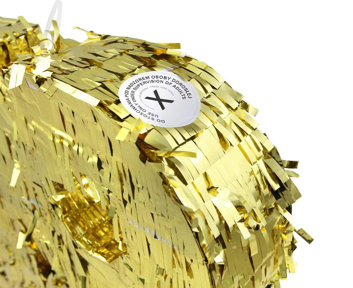 Pinata digit "18", metallic gold, size 50x35x7.5 cm EOL