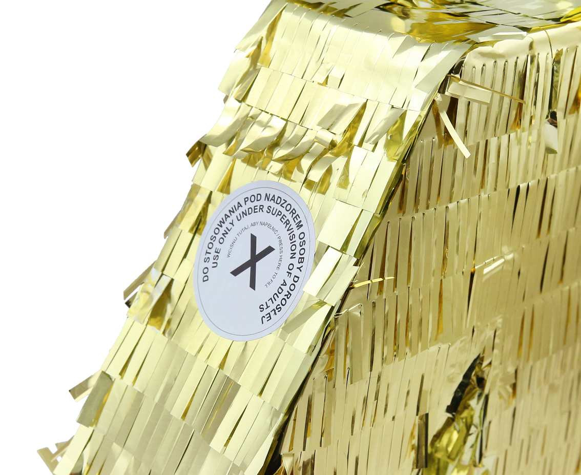 Pinata digit "40", metallic gold, size 50x35x7.5 cm EOL