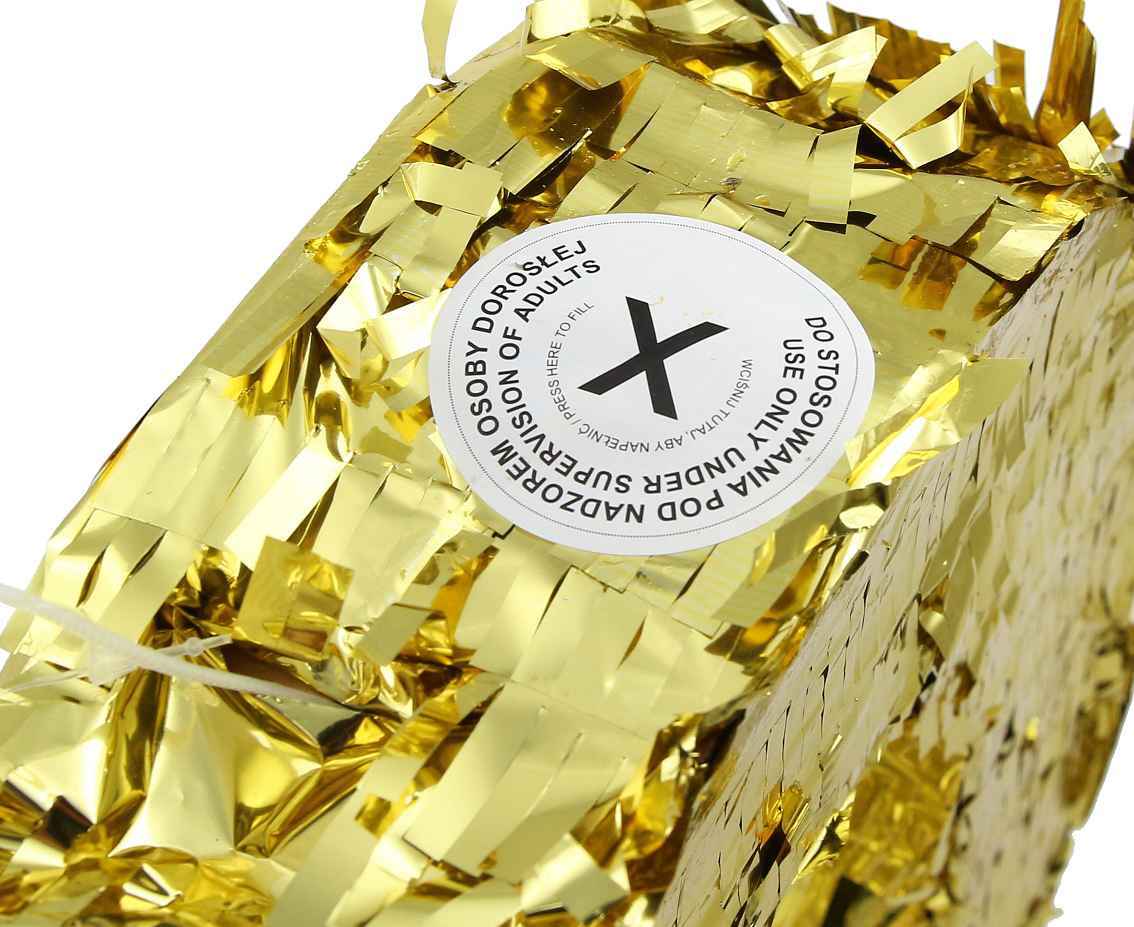Pinata digit "50", metallic gold, size 50x35x7.5 cm EOL