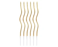 B&C swirl metallic candles, gold, 16 cm, 6 pcs