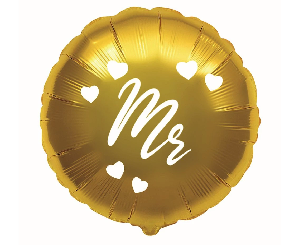 Foil balloon 18" FX - Mr, gold, packed EOL