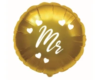 Foil balloon 18" FX - Mr, gold, packed EOL