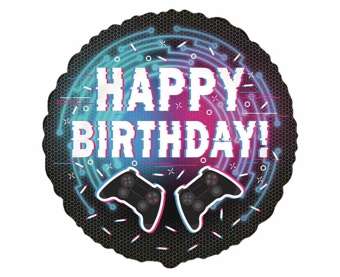 Foil balloon 18" FX - Happy Birthday - Controller, packed