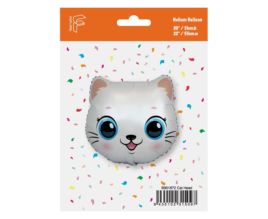 Foil balloon 24" FX - Cat (head), packed EOL