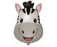 Foil balloon 24" FX - Zebra (head), packed